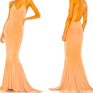 Norma Kamali Low Back Mermaid Fishtail Gown